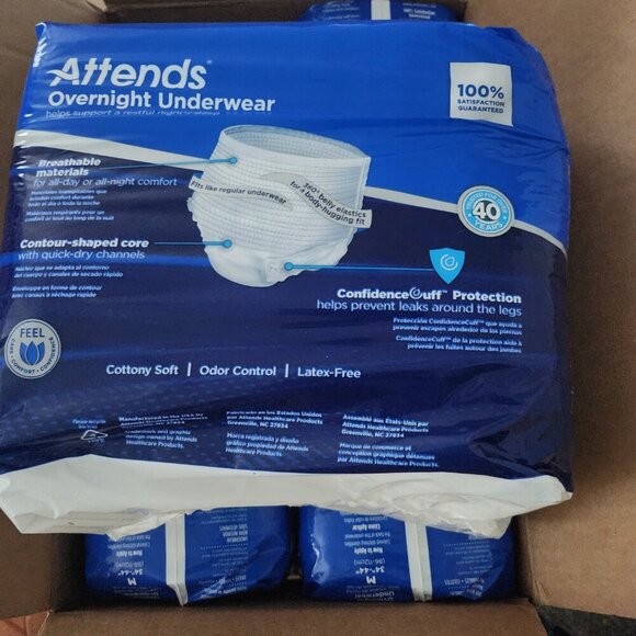 Attends Unisex Adult Incontinence Pull Up On Underwear Diapers, Heavy, M 2 packs - Picture 5 of 7